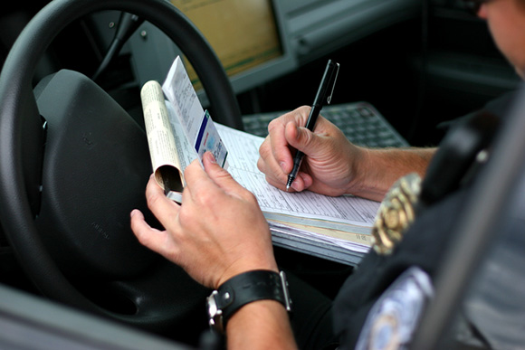 Police Writing Traffic Ticket in Las Vegas