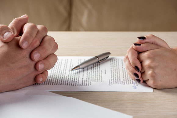 Signing Divorce Agreement